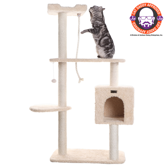 Real Wood Faux Fur Covered Cat Scratch Furniture 57