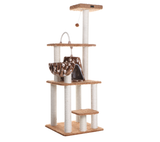 Armarkat Brown Carpet Cat Furniture, Real Wood Kitty Tower