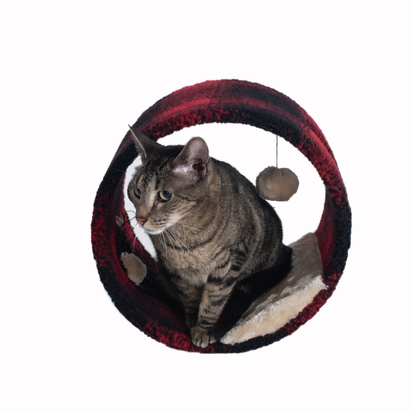 Armarkat Real Wood Cat Hideaway Tunnel, Scotch Plaid