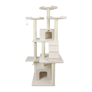 Real Wood B8201 Classic  Ivory Cat Tree Multi Levels W Ramp